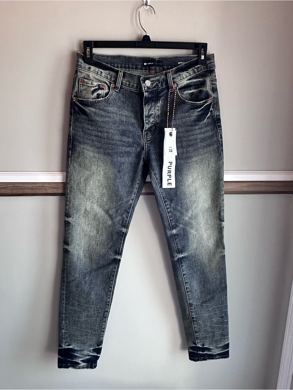 Purple Brand P002 Jeans dropped Fit mid-rise Slim Leg Button Fly